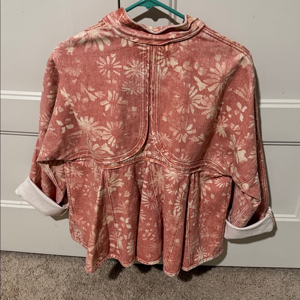 Free People Lua Bed Jacket Top Oversized Floral Print Cotton Slouchy S. - Picture 5 of 5